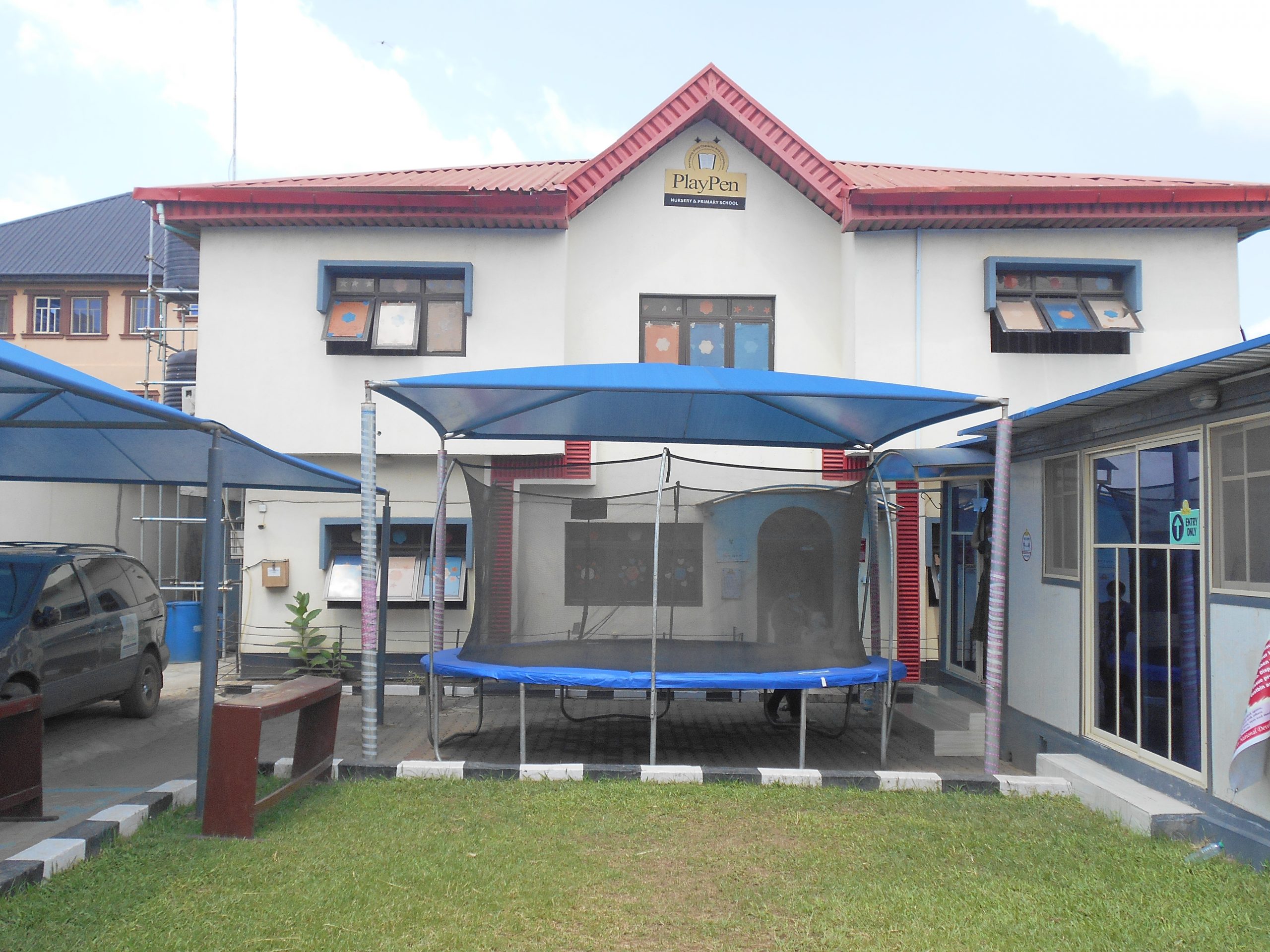 Frontal View of our school with Trampoline